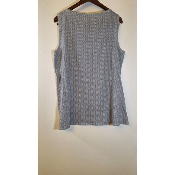 J Jill Pure Jill Pima Cotton Geometric Print Tank Top Women's Size Large Beachy - Picture 2 of 3